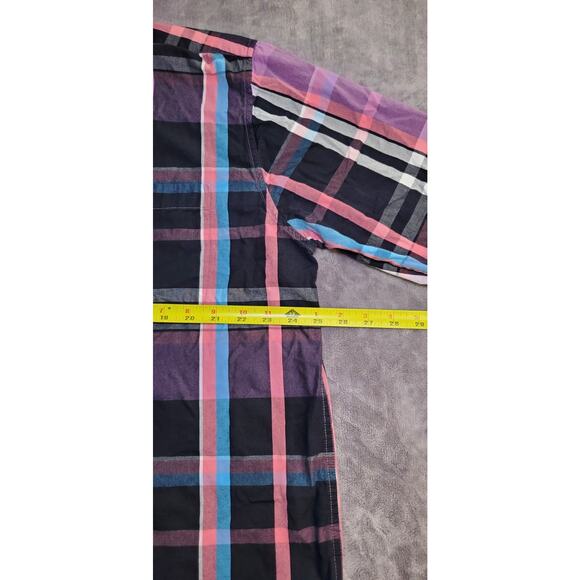 Obey Men's Size XXL Organic Cotton Button Down Shirt Purple Black Casual C12-3 - Picture 3 of 8